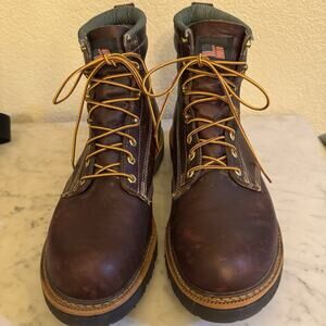 Duluth Trading Size 13W F2892-11 MADE IN USA 125 6 inch Work Boots Brown Leather